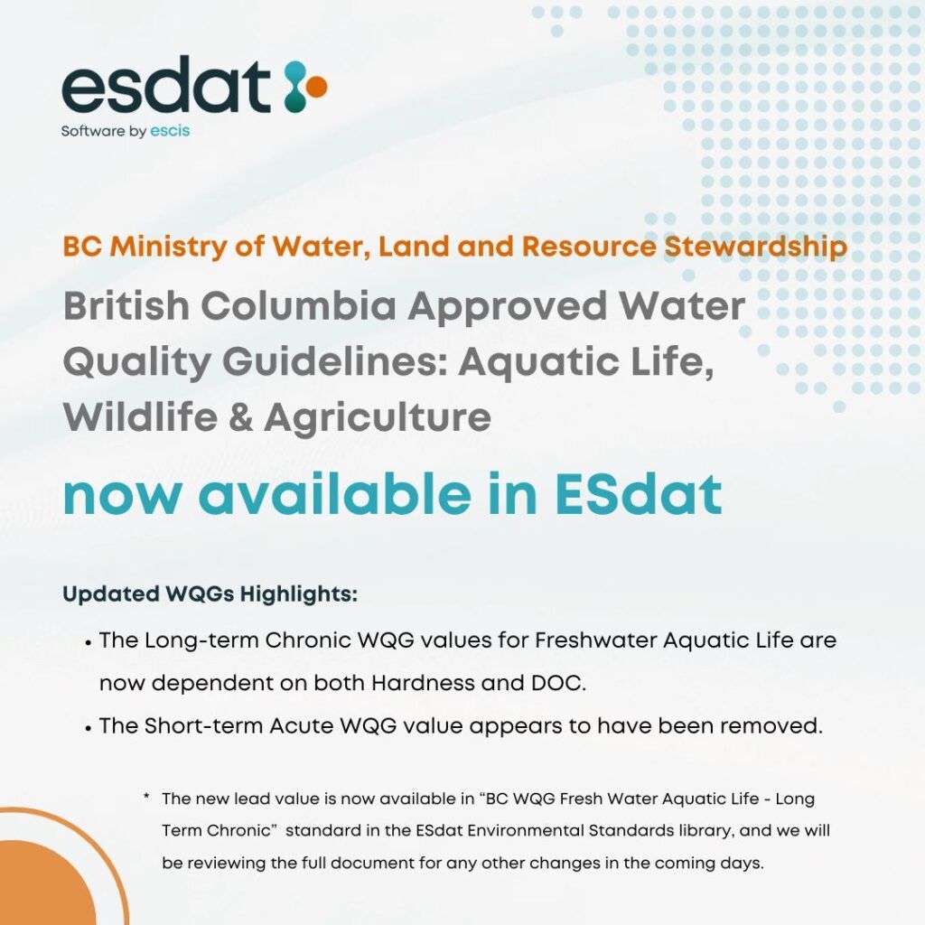 British Columbia updates WQGs for dissolved lead